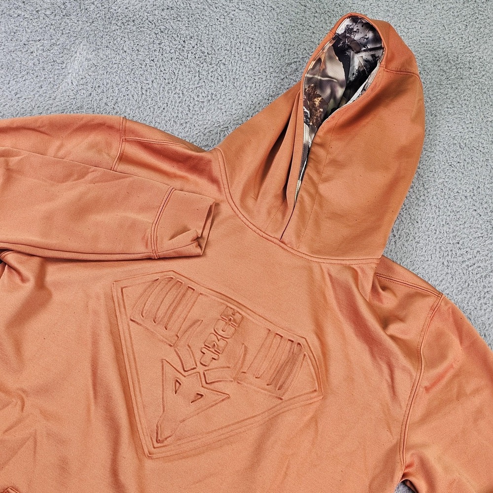 Legendary Whitetails Hoodie Mens Large Tall Orange Hunt Logo Camo Hood Fleece